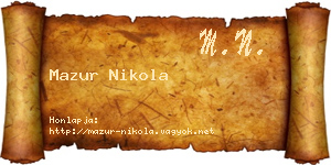 Mazur Nikola névjegykártya